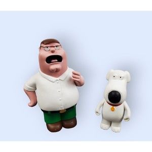 Fox 2013 Family Guy Peter Griffin and Brian Action Figure 5" & 3.5"